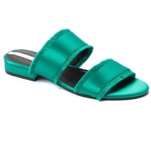Kenneth Cole Viola Satin Fringe Slide Sandal